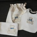 set orsetto azzurro applique.